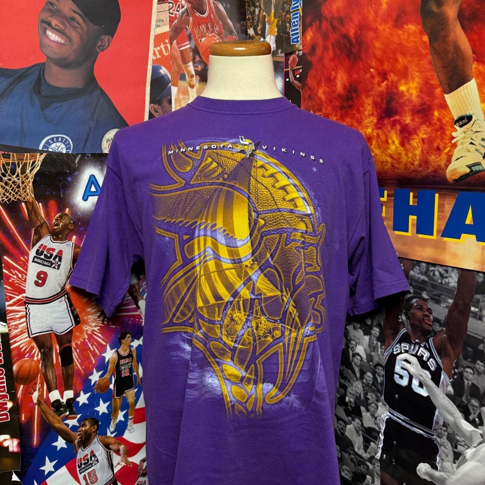 Vintage 90s Minnesota Vikings T Shirt NFL Football Pro Player Tee Sz Large‎